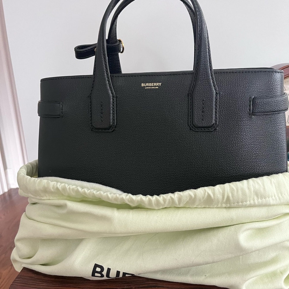 Burberry black satchel with shoulder strap